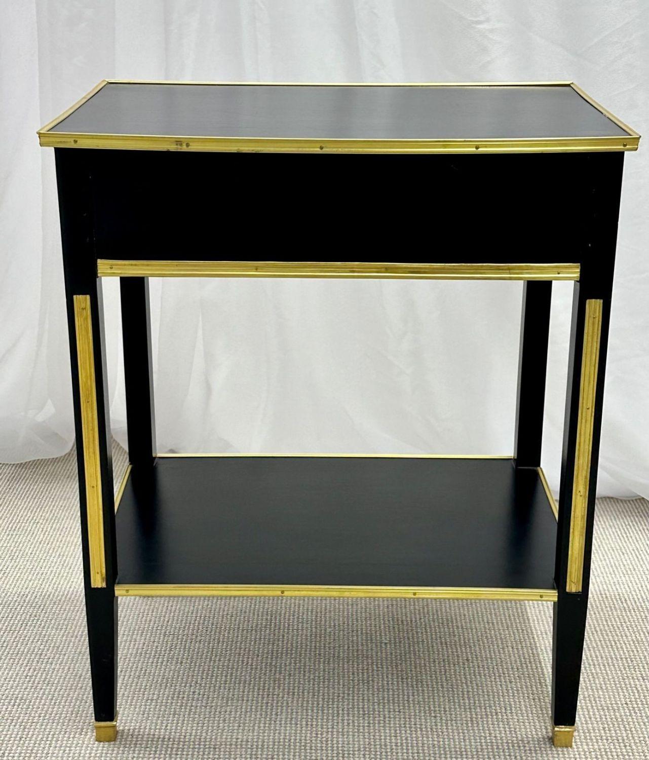 Pair of Ebony End / Side Tables, Night Tables, Maison Jansen Style, Hollywood For Sale 6