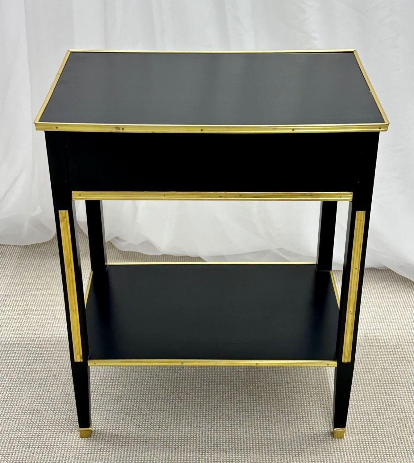 Pair of Ebony End / Side Tables, Night Tables, Maison Jansen Style, Hollywood For Sale 7