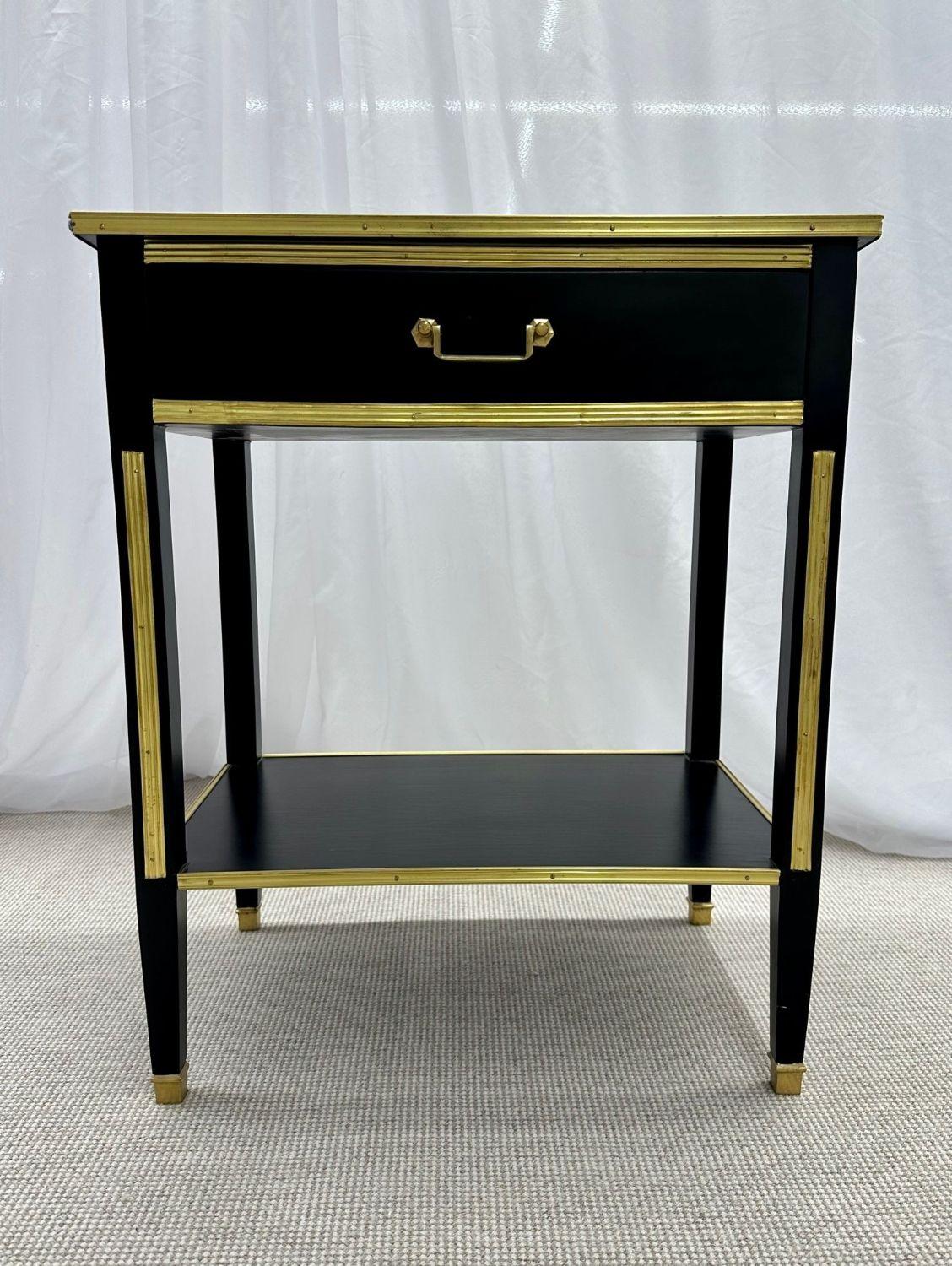 Pair of Ebony End / Side Tables, Night Tables, Maison Jansen Style, Hollywood For Sale 1