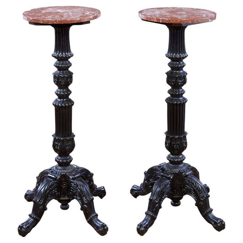 Pair of Aesthetic Movement Revolving Top Pedestals For Sale at 1stDibs