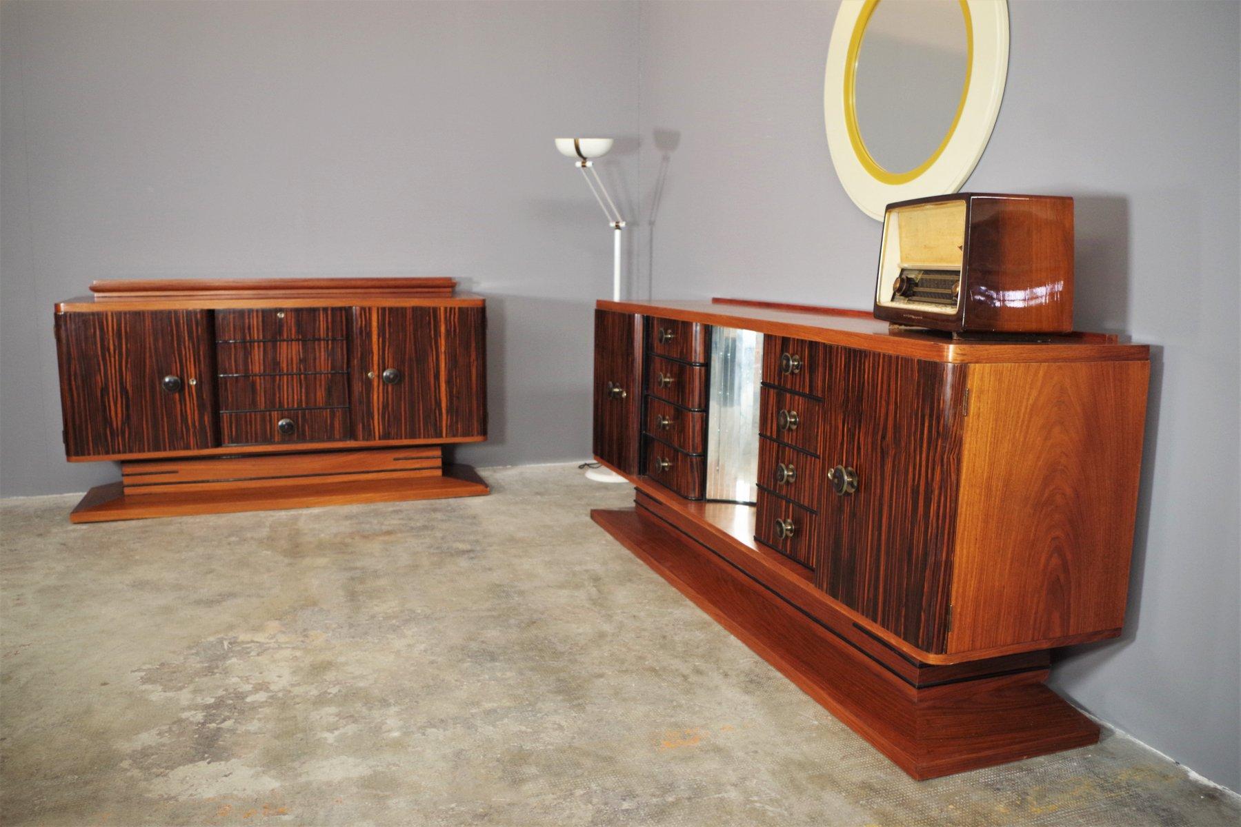 Paire de buffets en ébène - 1940s Vintage Elegance en vente 13