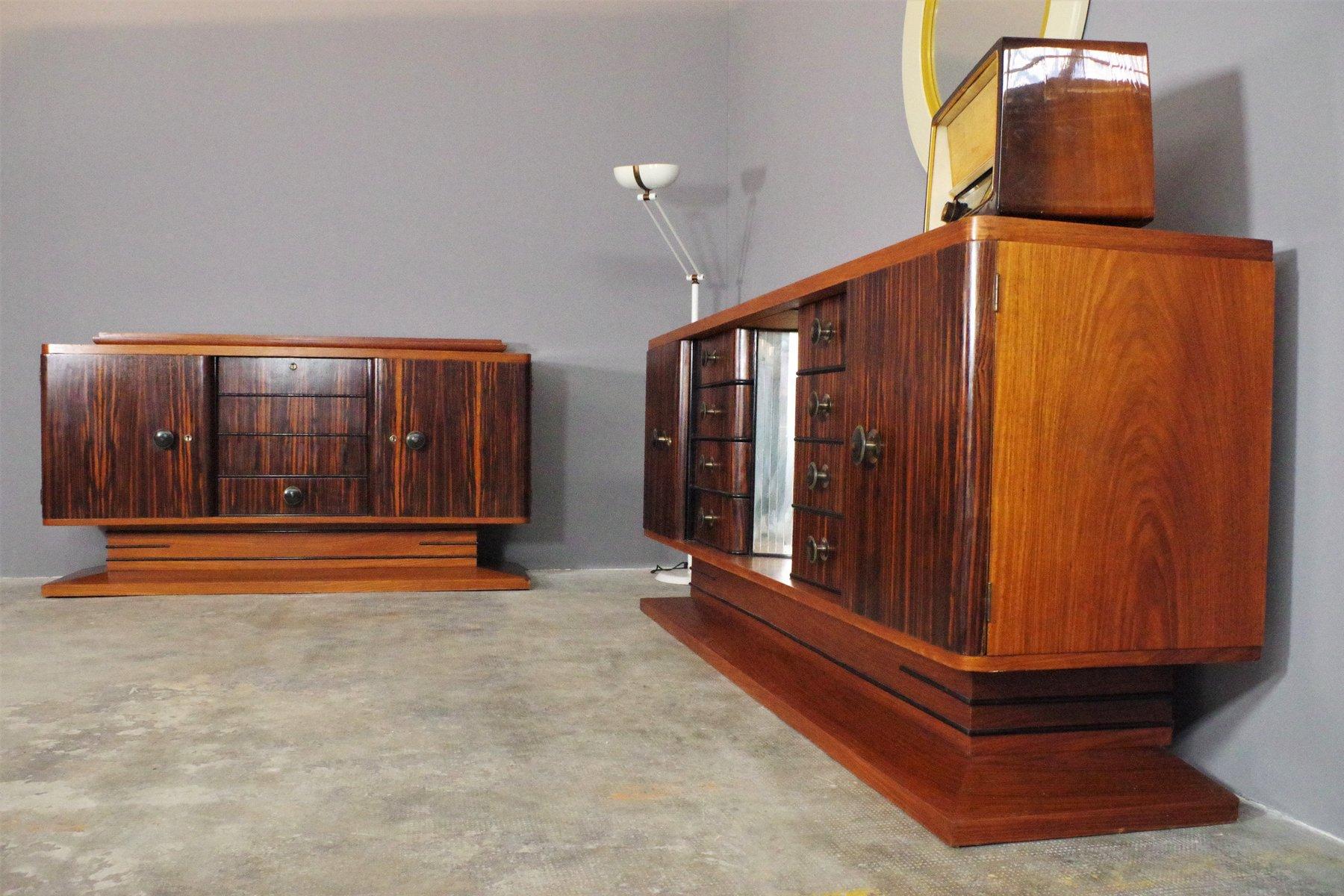 Paire de buffets en ébène - 1940s Vintage Elegance en vente 14