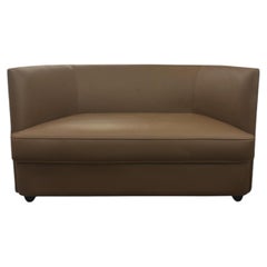 Paar Ecart Design Canapes „W“ aus schokoladenbraunem Leder