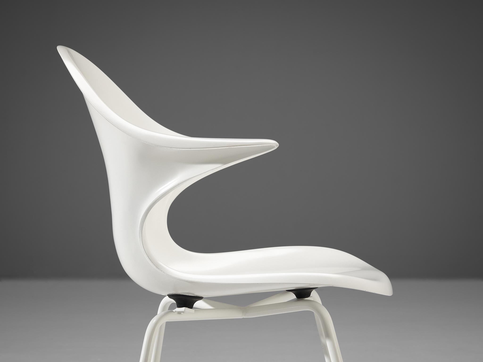 Mid-Century Modern Pair of Eccentric Italian Fiberglass Chairs For Sale