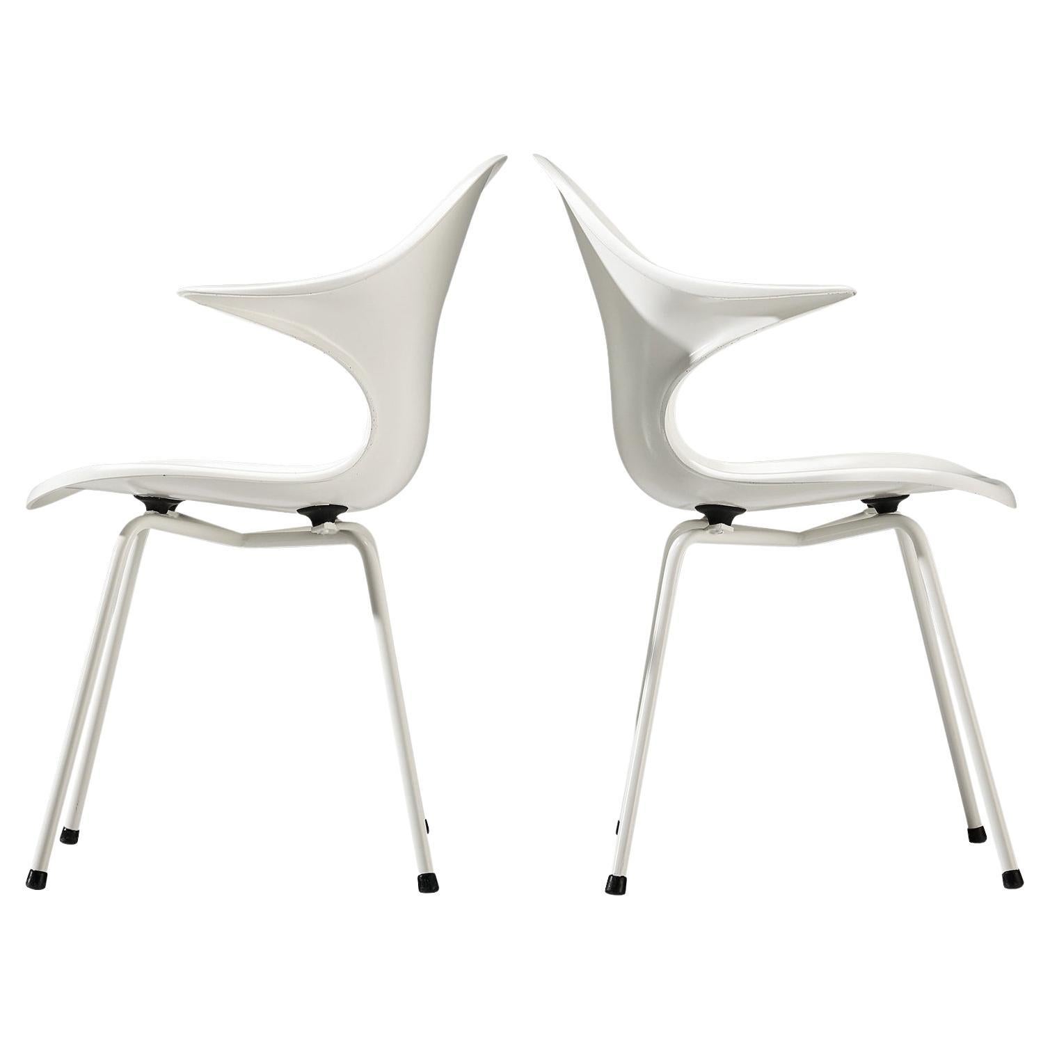Pair of Eccentric Italian Fiberglass Chairs For Sale