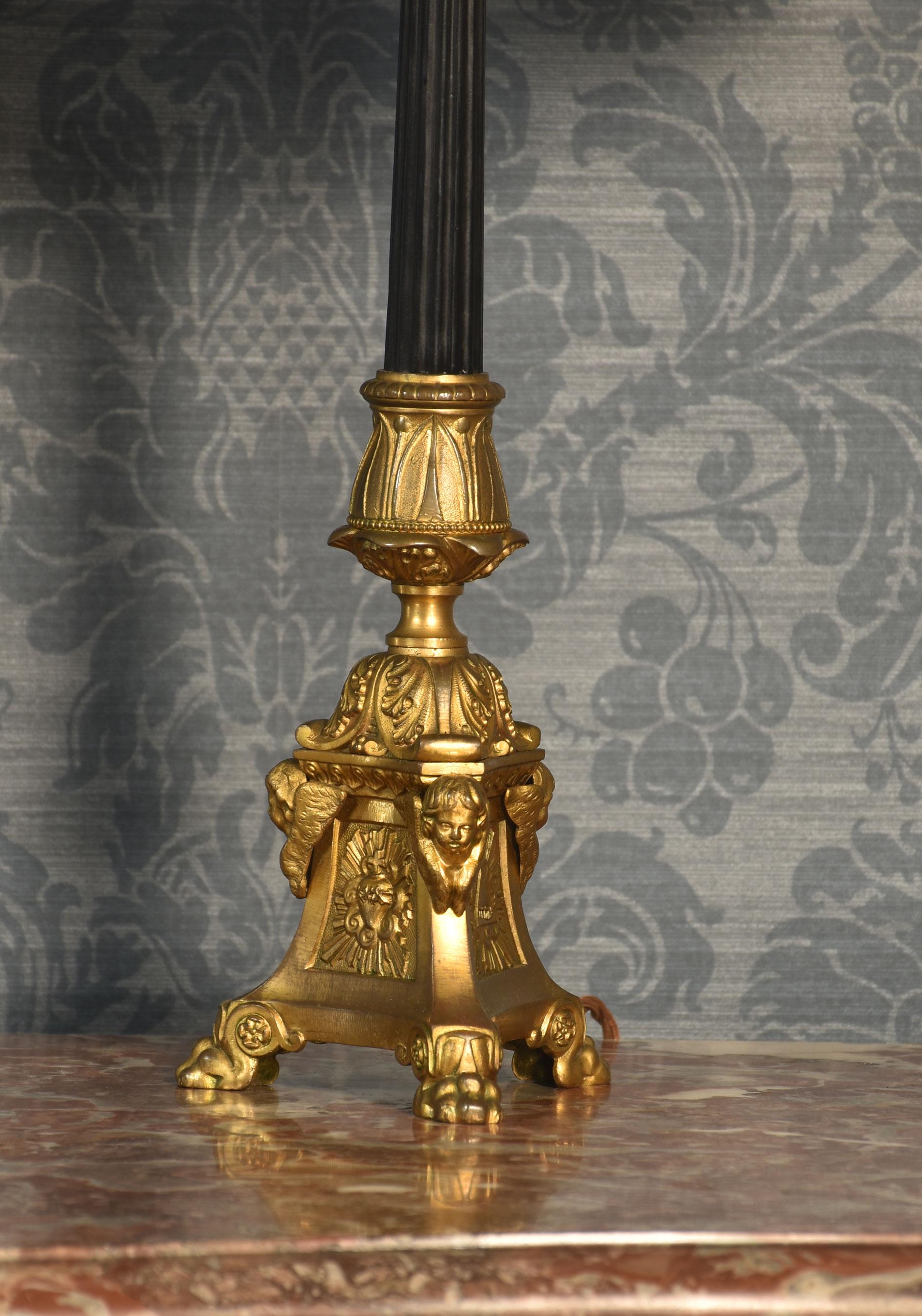 British Pair of ecclesiastical table lamps
