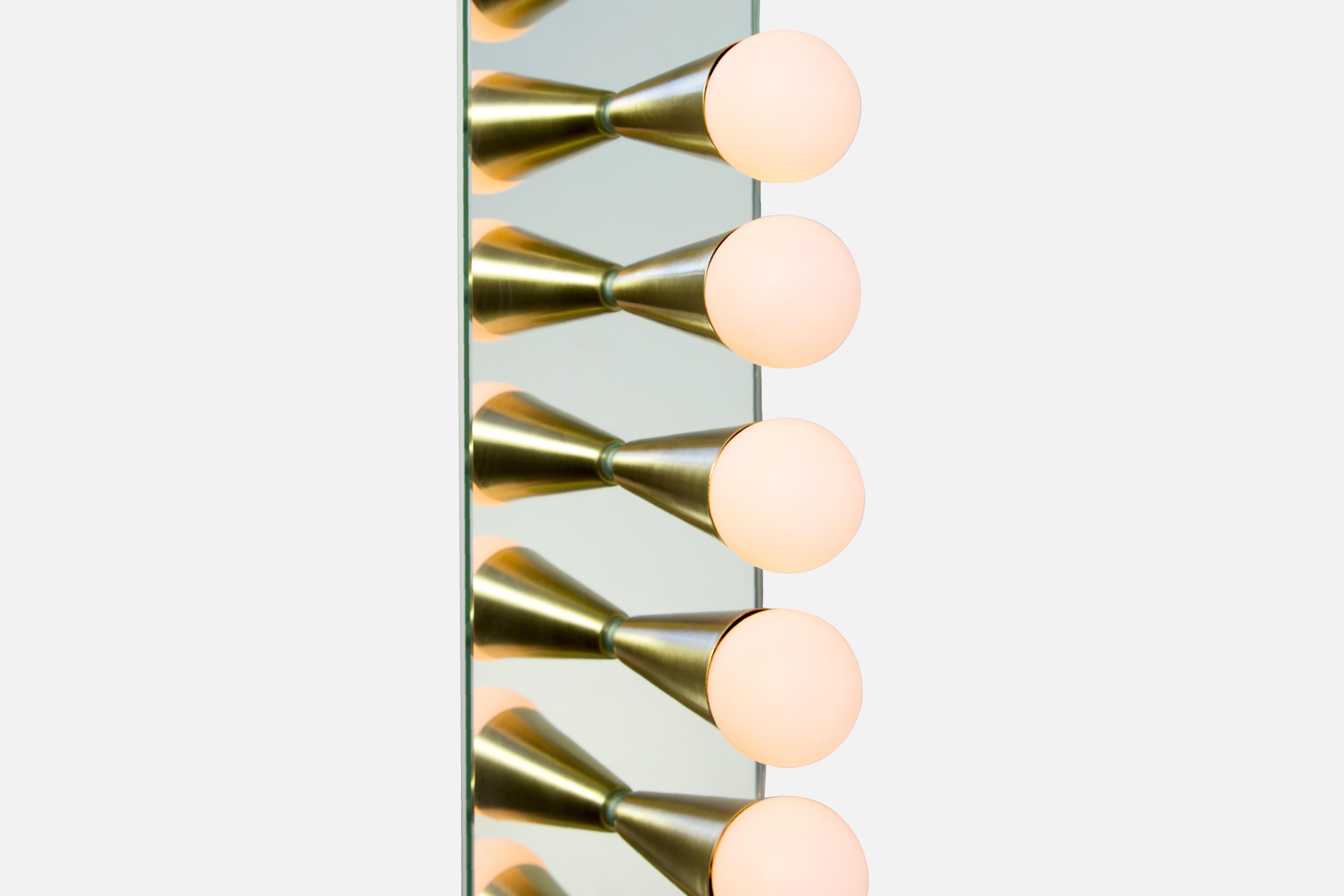 Modern Pair of Echo Nine Sconces in Brass, from Souda, In Stock