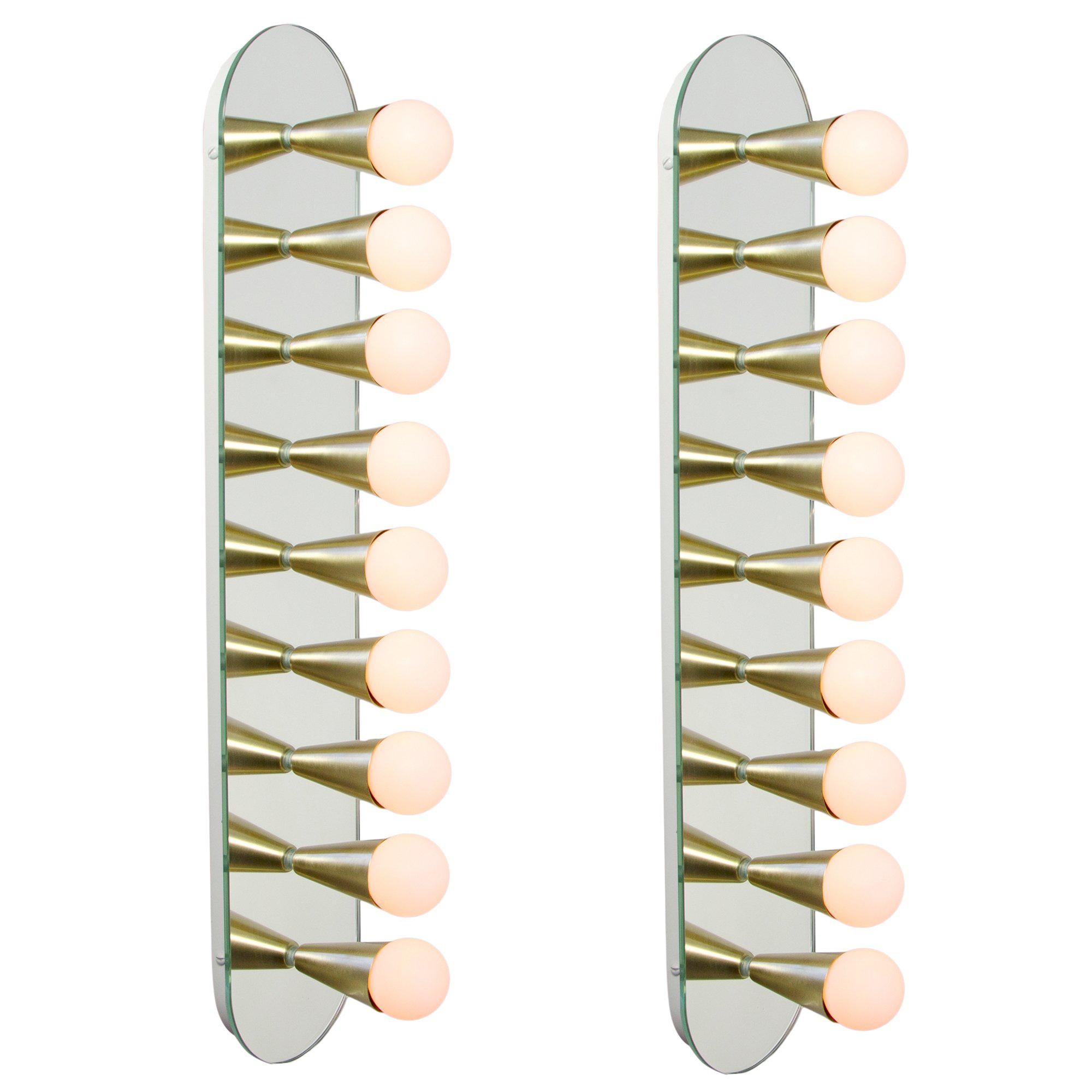 Pair of Echo Nine Sconces in Brass, from Souda, In Stock