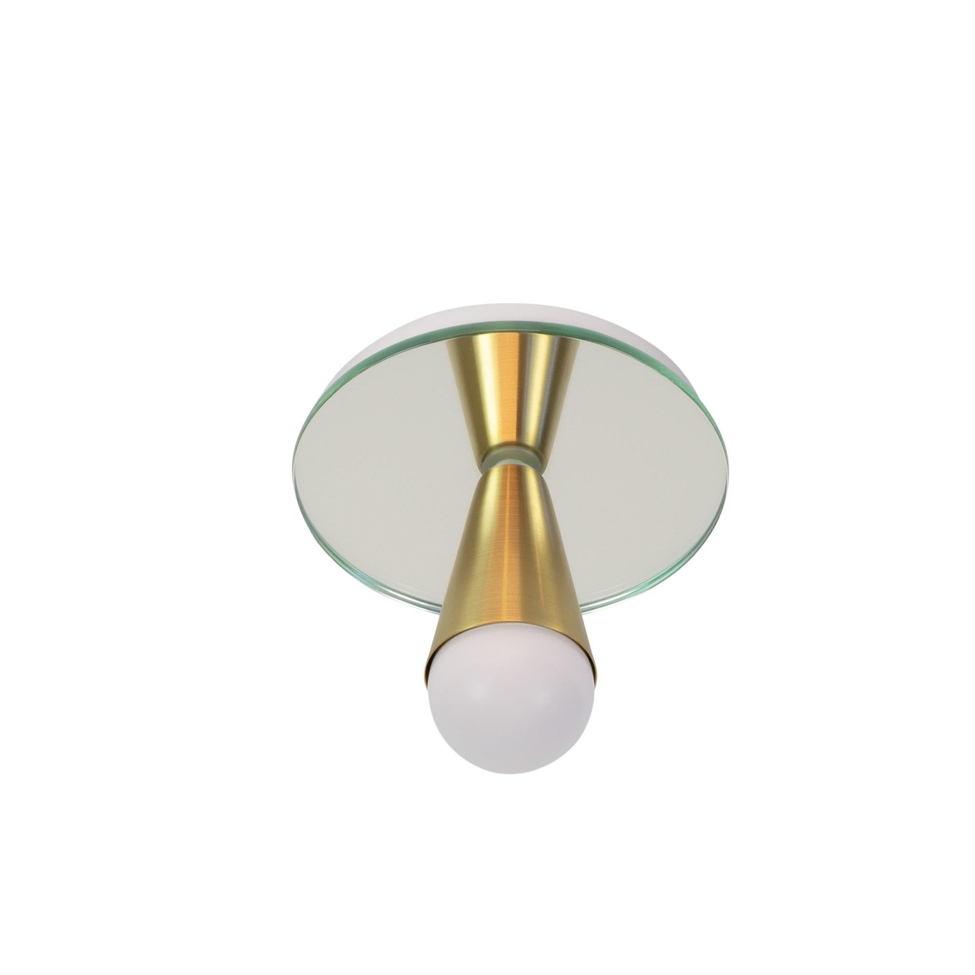 Powder-Coated Pair of Echo One Flush Mount in Brass, from Souda, in Stock For Sale