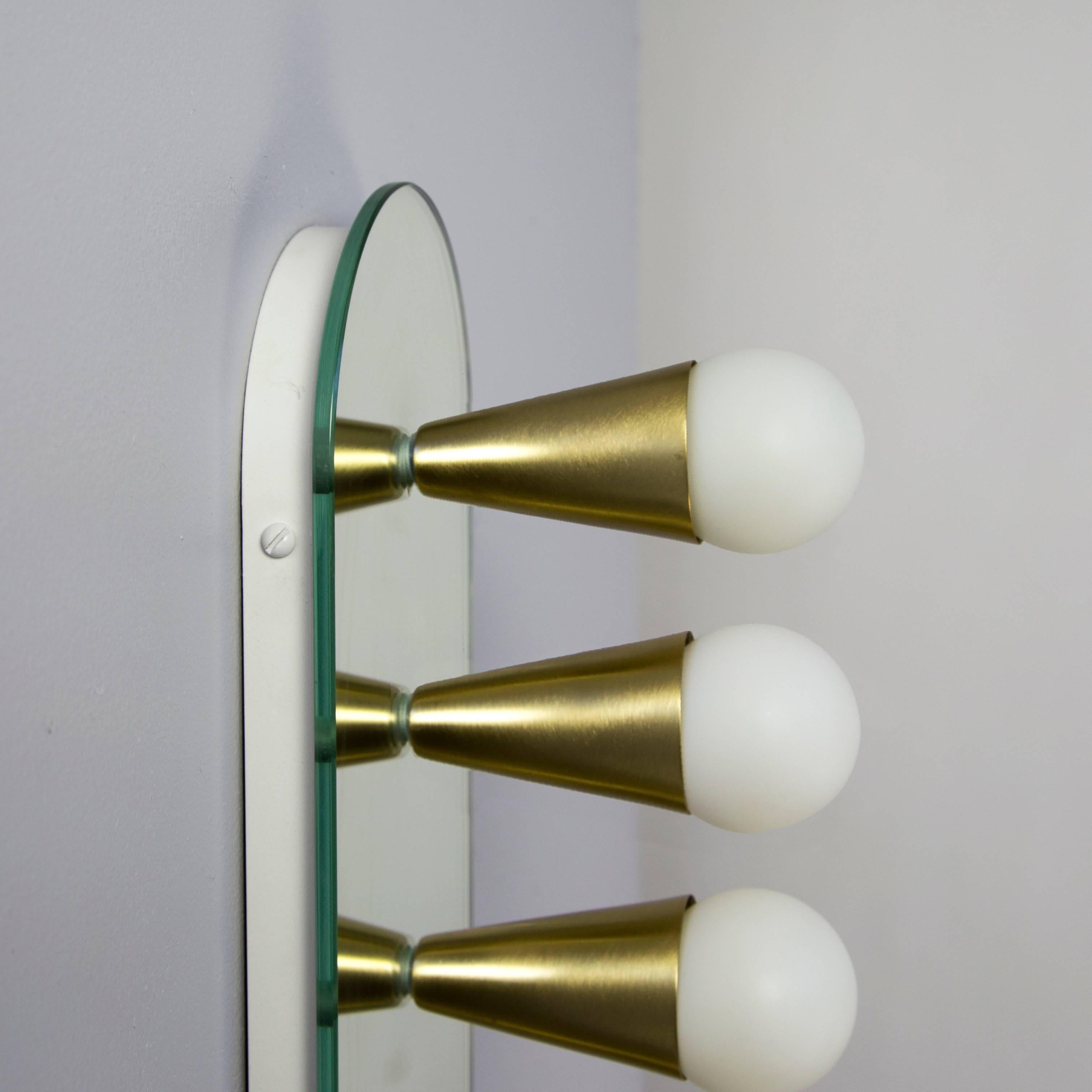 Pair of Echo Six Flush Mounts in Brass, from Souda, in Stock In New Condition For Sale In Brooklyn, NY