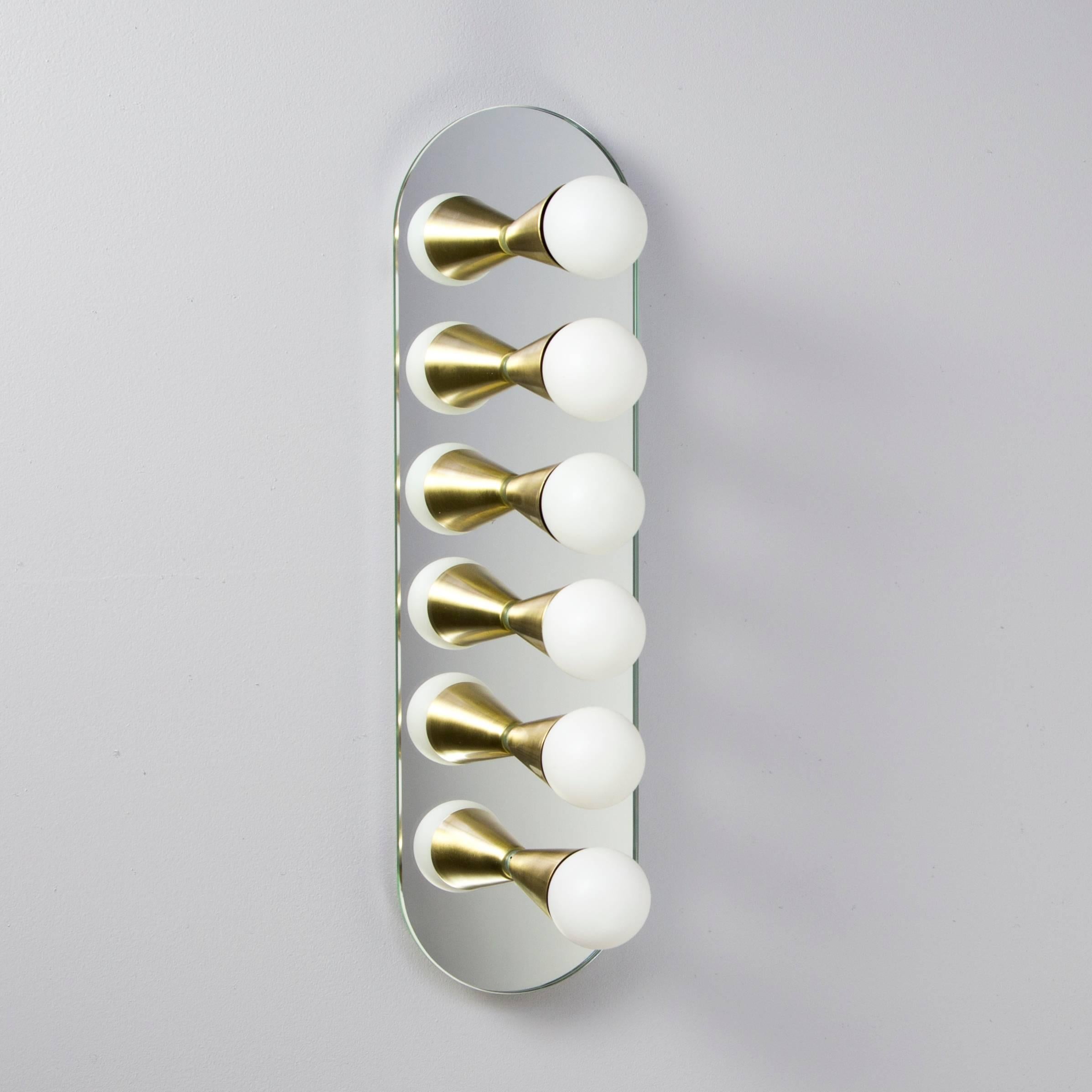 Pair of Echo Six Flush Mounts in Brass, from Souda, in Stock For Sale 1