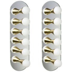Pair of Echo Six Sconces in Brass, from Souda, In Stock