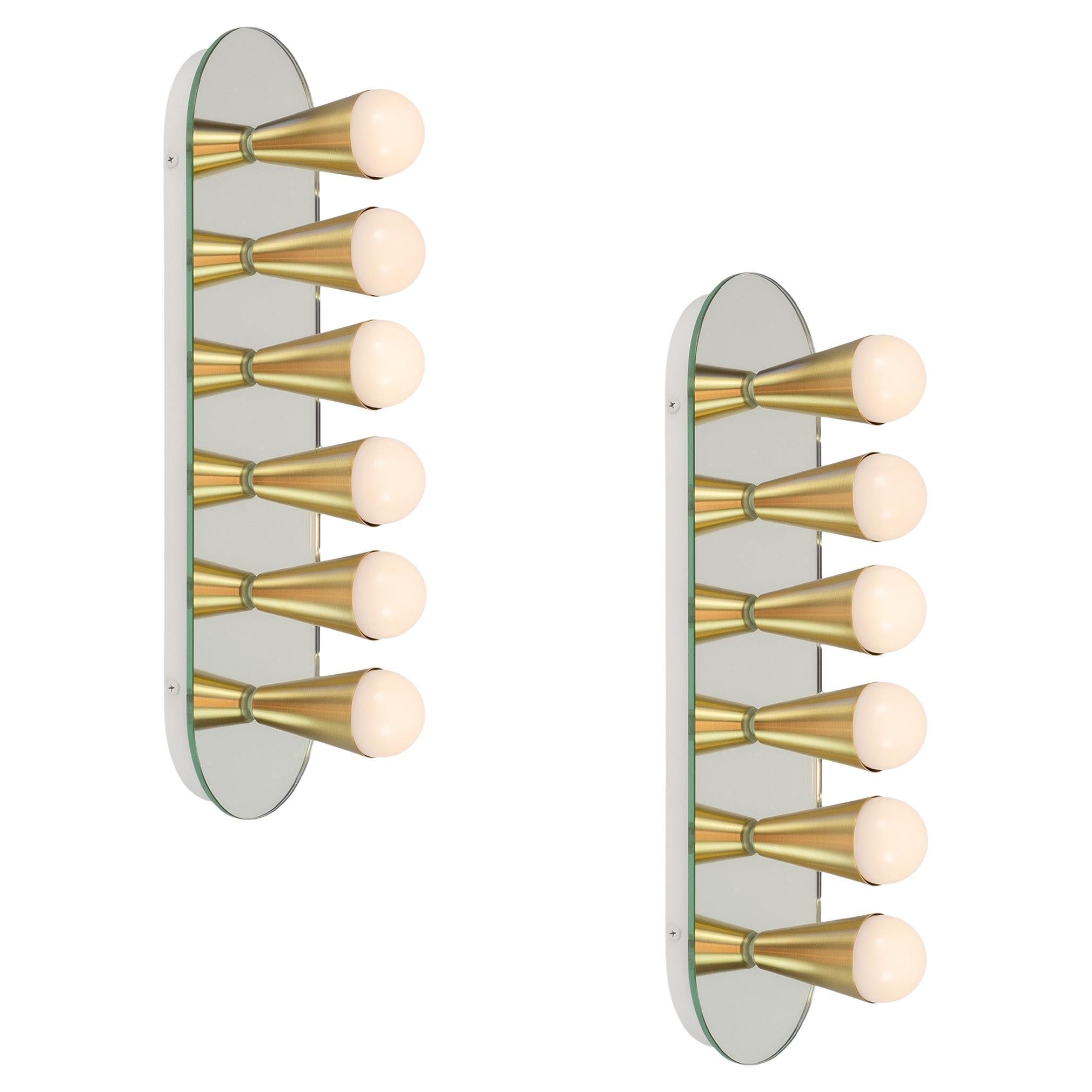 Pair of Echo Six Sconces in Brass, from Souda, in Stock