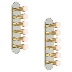 Sechs Echo-Wandleuchter aus Messing, von Souda, auf Bestellung gefertigt
