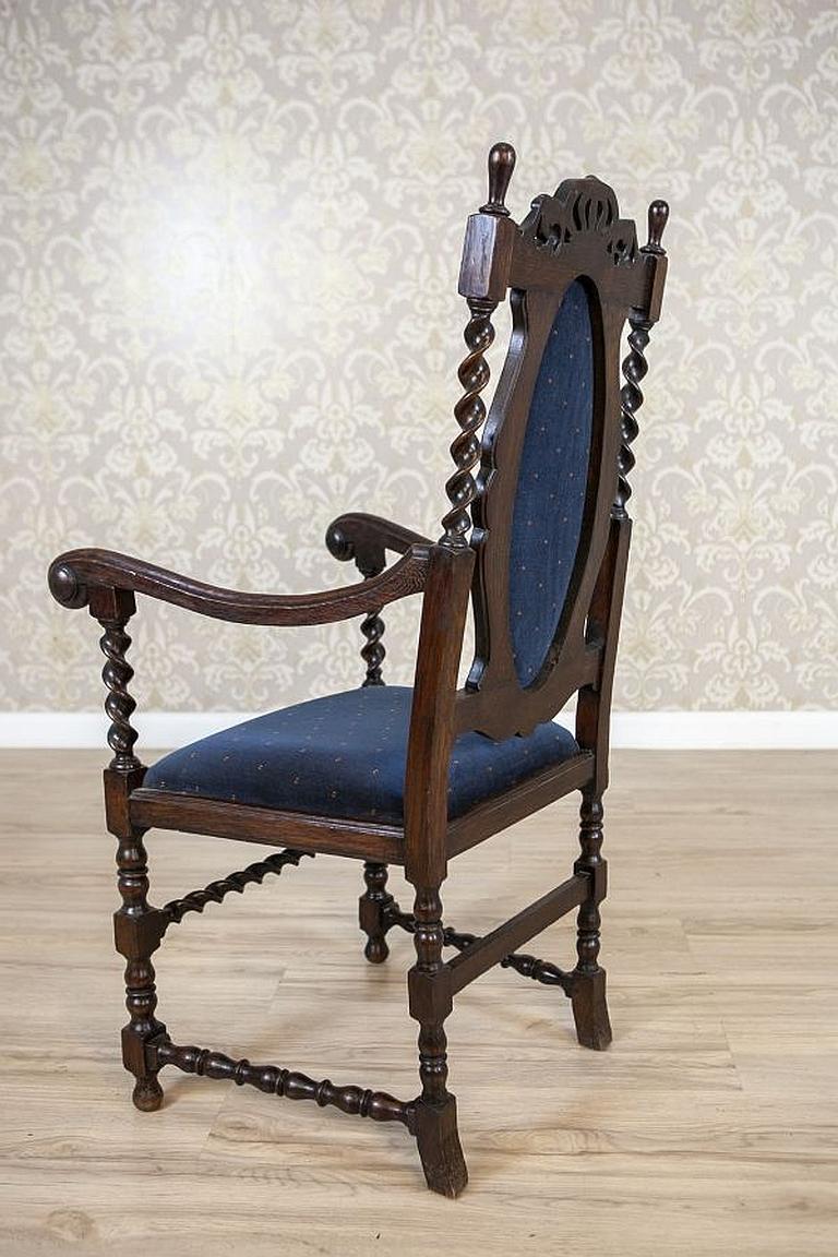 Pair of Eclectic Carved Oak Armchairs from the Late 19th Century For Sale 2