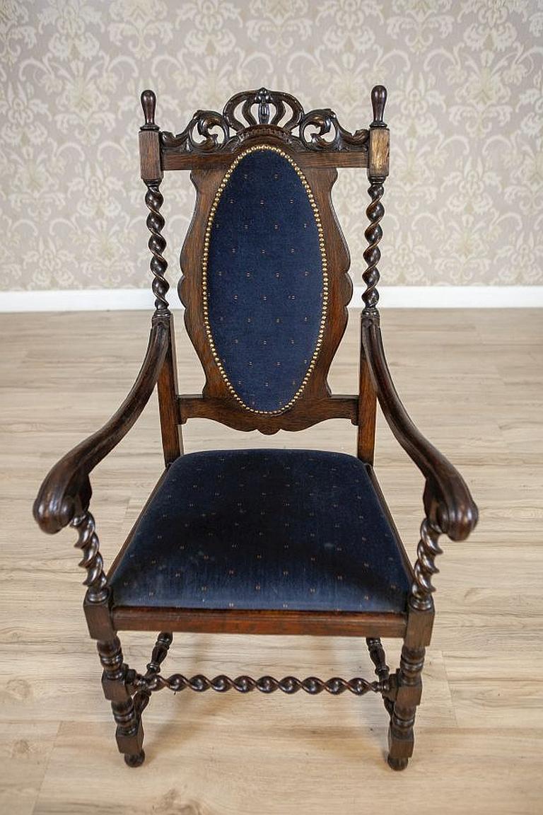 Pair of Eclectic Carved Oak Armchairs from the Late 19th Century For Sale 3