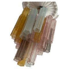 Pair of Eclectic Colorful Murano Chandeliers with BRASS structute Pair of Eclectic Colorful Murano Chandeliers with BRASS structute