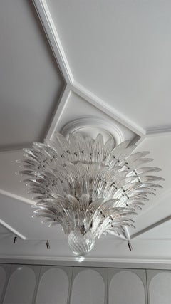 Pair of Eclectic Murano Feather Chandeliers in Tropicale style