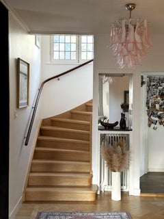 Pair of Eclectic Pink Flamingo Murano Chandeliers