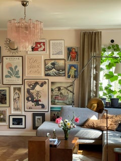 Paar Classic Pink Murano Kronleuchter Tronchi