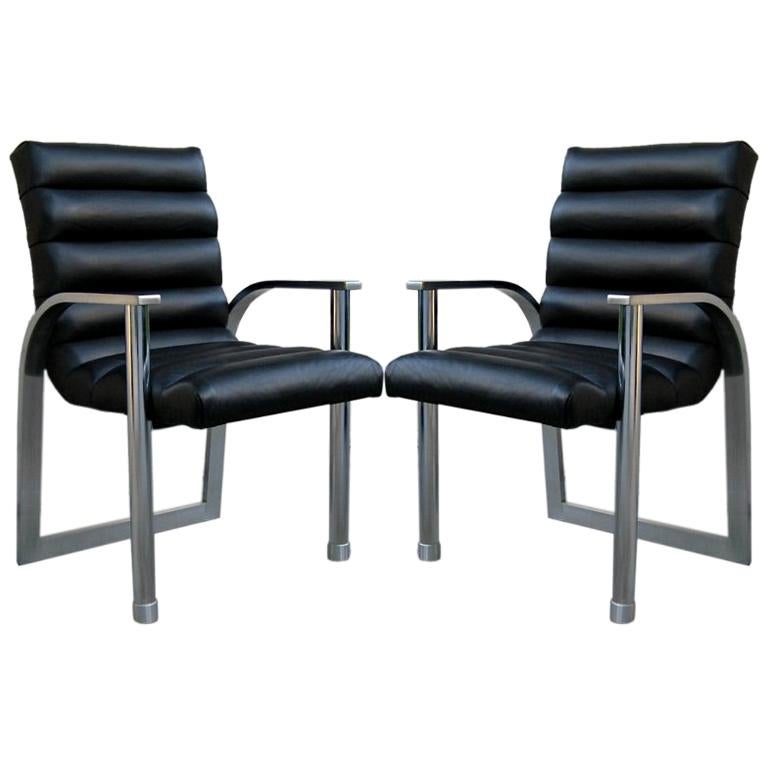 Pair of Eclipse Lounge Chairs by Jay Spectre