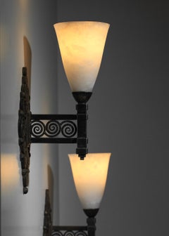 par de apliques art déco Edgar Brandt de los años 30