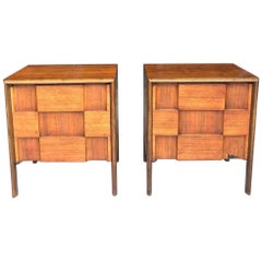 Pair of Edmond Spence Checkerboard Nightstands