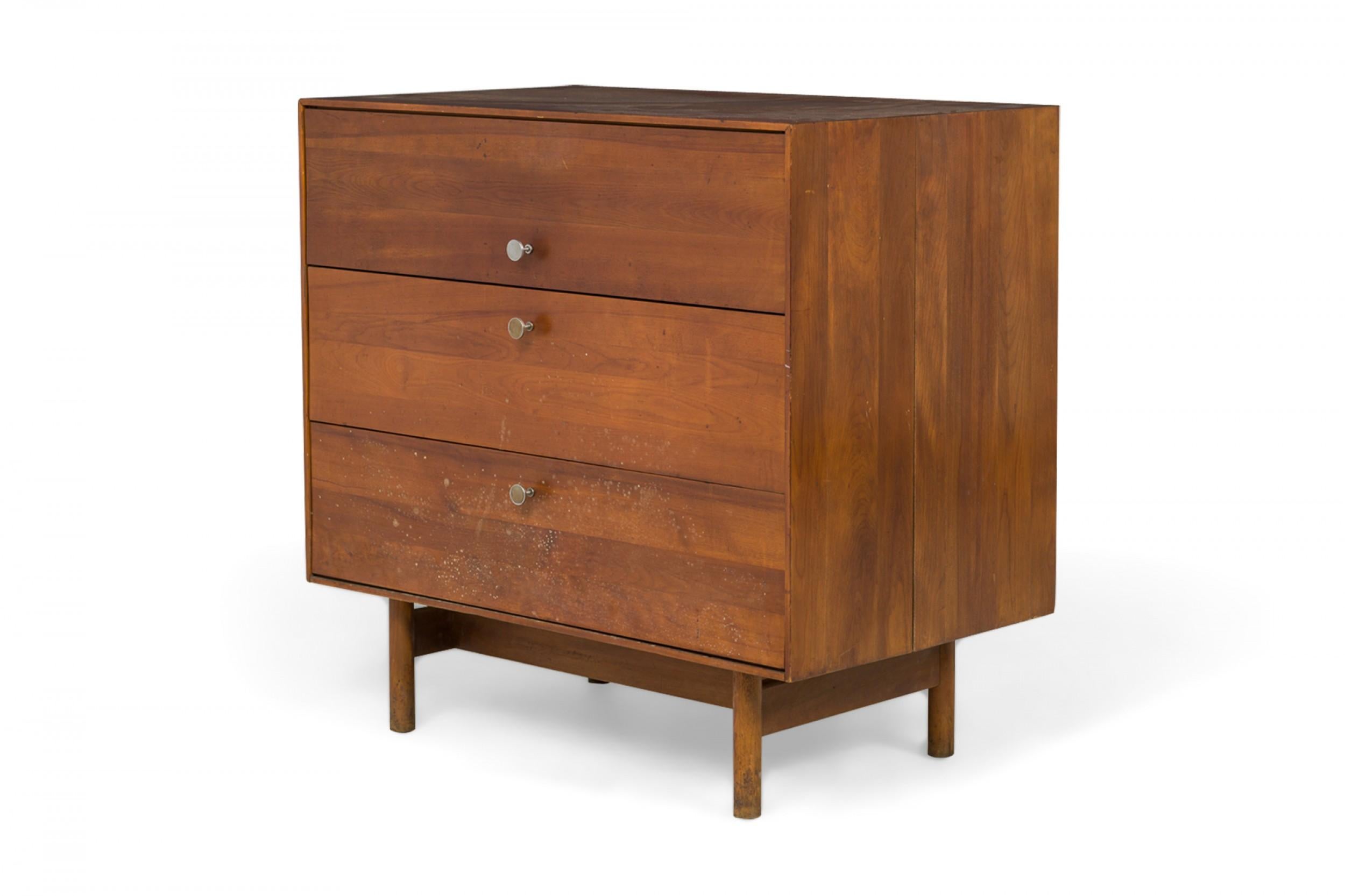 20th Century Pair of Edmond Spence for Whitney Furniture Co. 3-Drawer Walnut Chest For Sale