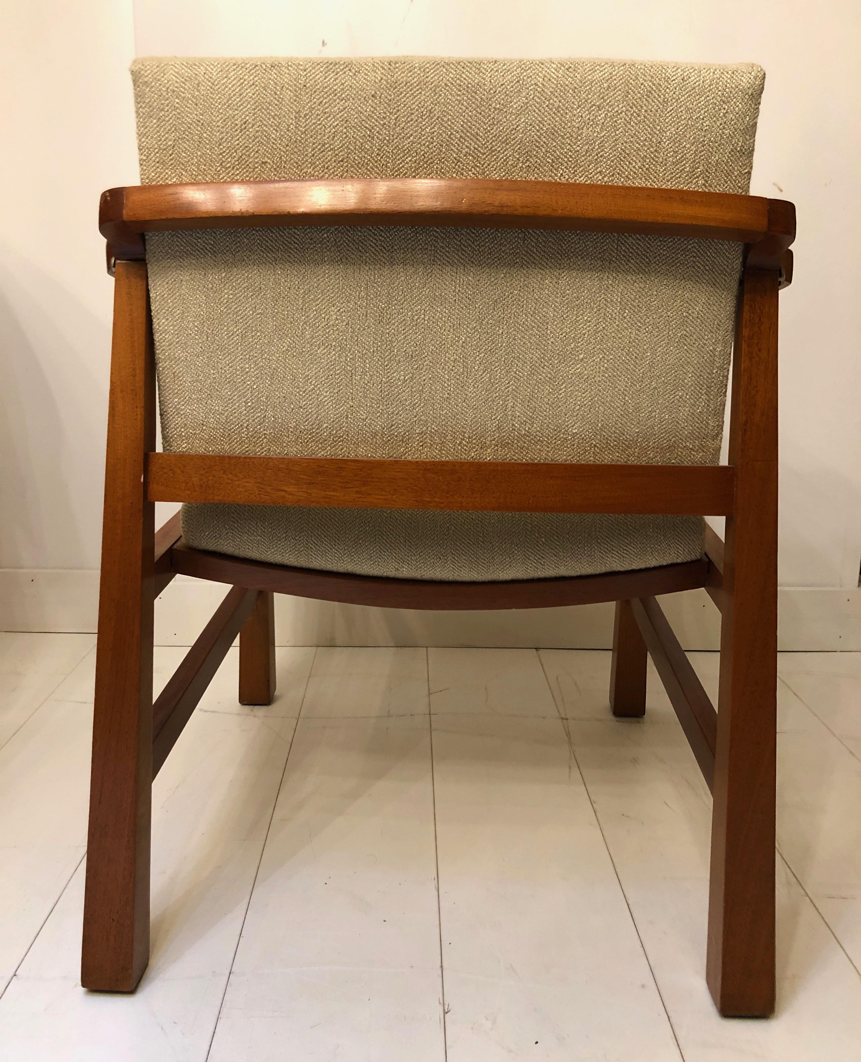 Pair of Edmond Spence Mahogany Mayan Chairs For Sale 2