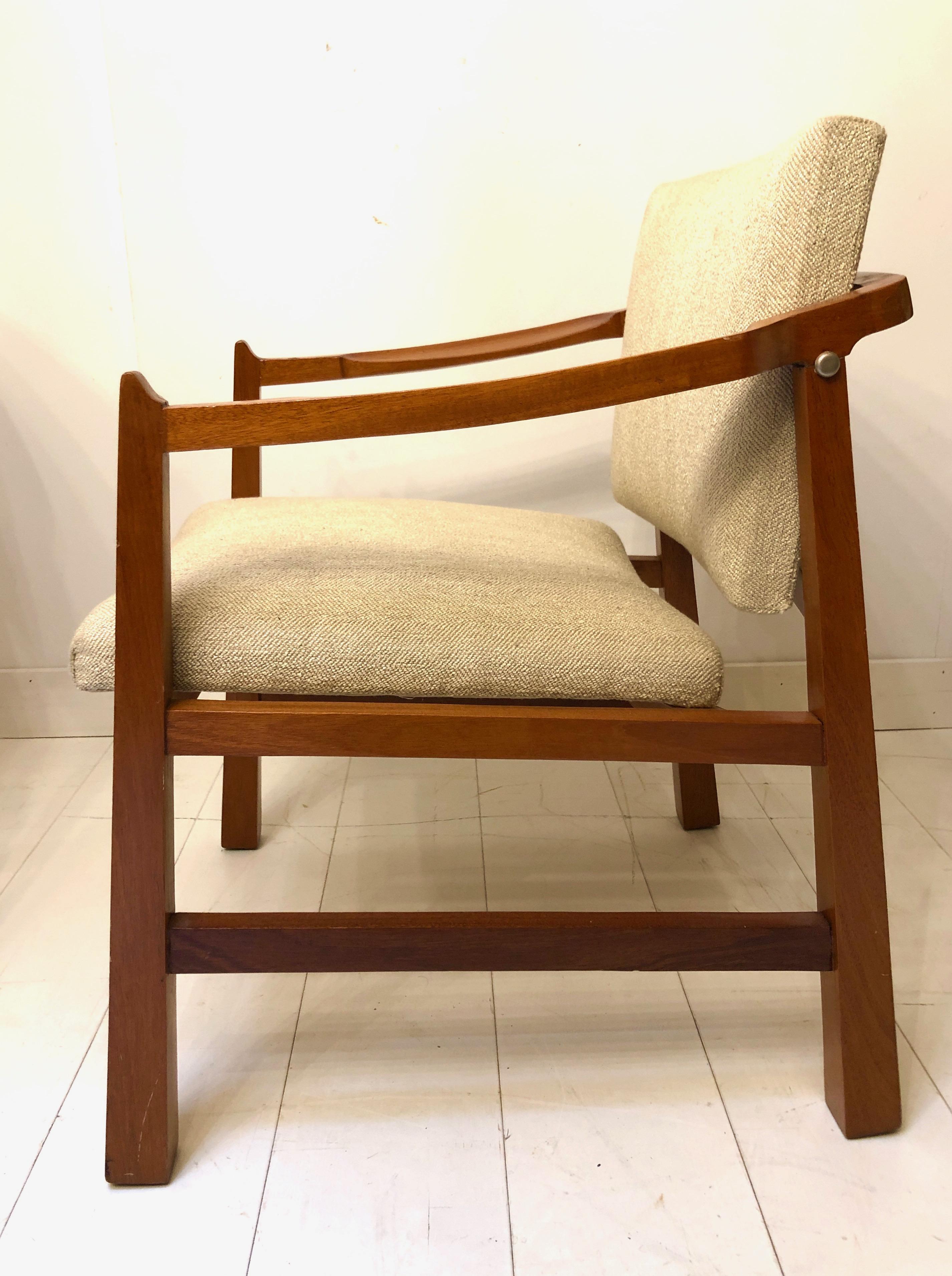 Pair of Edmond Spence Mahogany Mayan Chairs For Sale 4