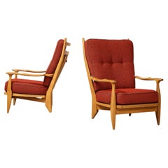 Pair of Edouard Lounge Chairs by Guillerme & Chambron