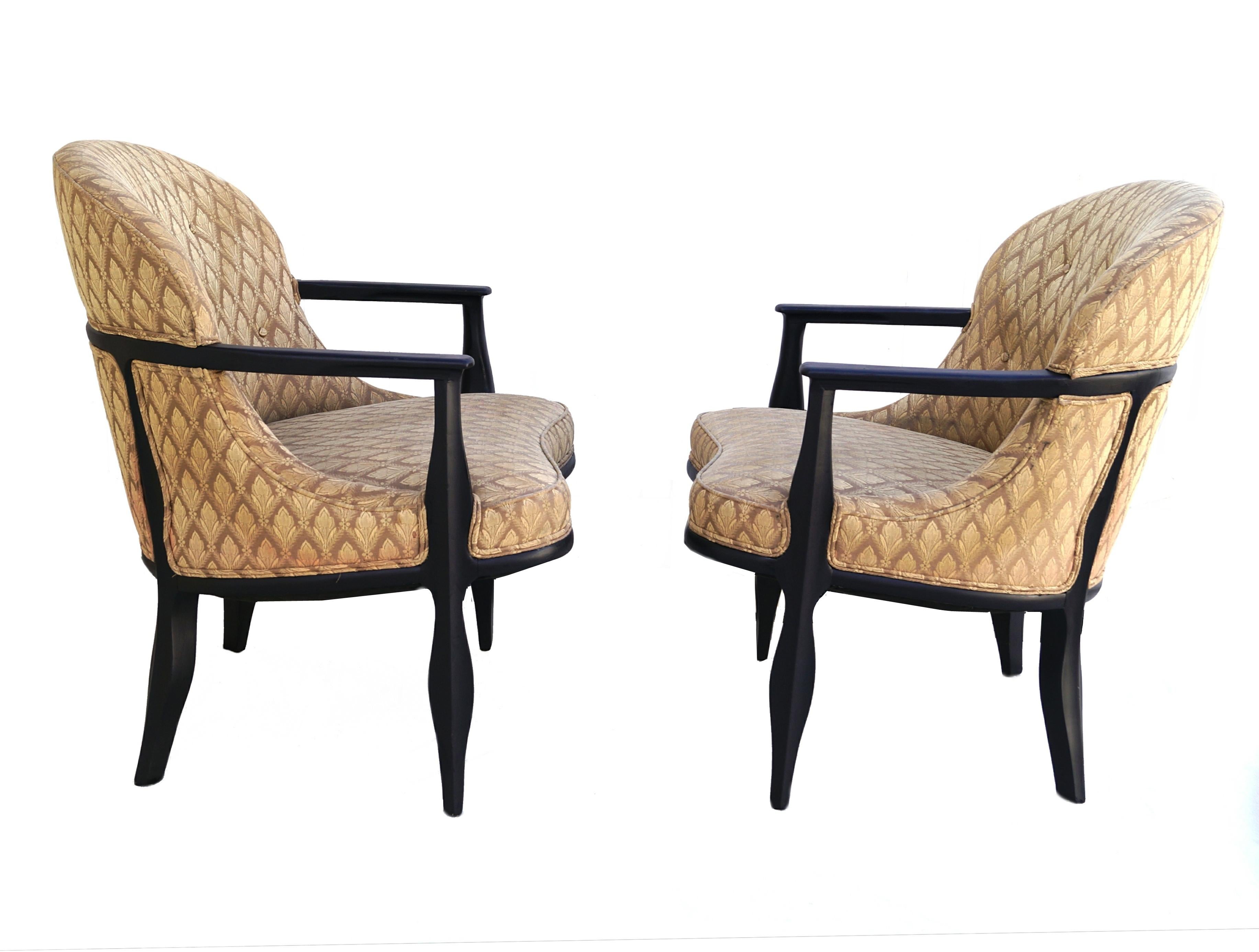 Woodwork Pair of Edward J. Wormley Janus Lounge Chairs for Dunbar For Sale