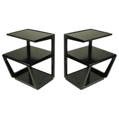 Pair of Edward Wormley 3-Tiered Tables, Precedent Collection in Dark Espresso