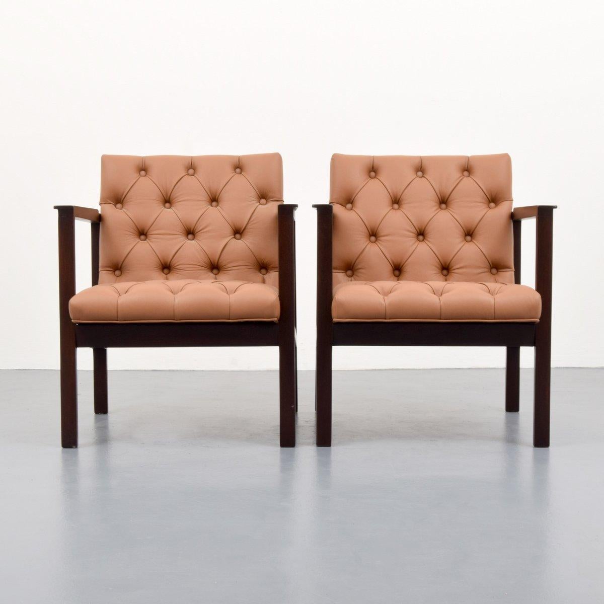 Pair of lounge/armchairs by Edward Wormley. Chairs are model 406.