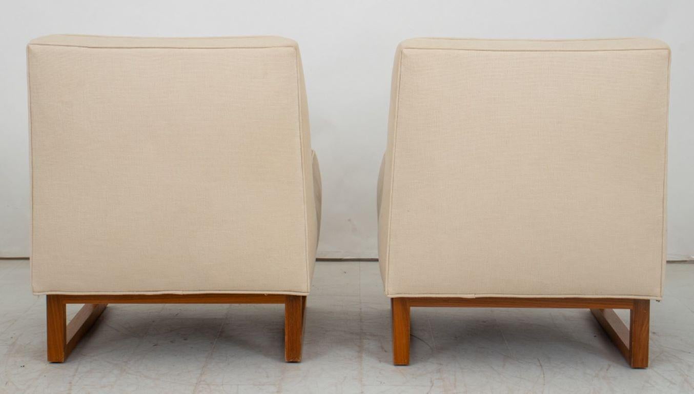 Pair of Edward Wormley Attr Dunbar Slipper Chairs For Sale 3