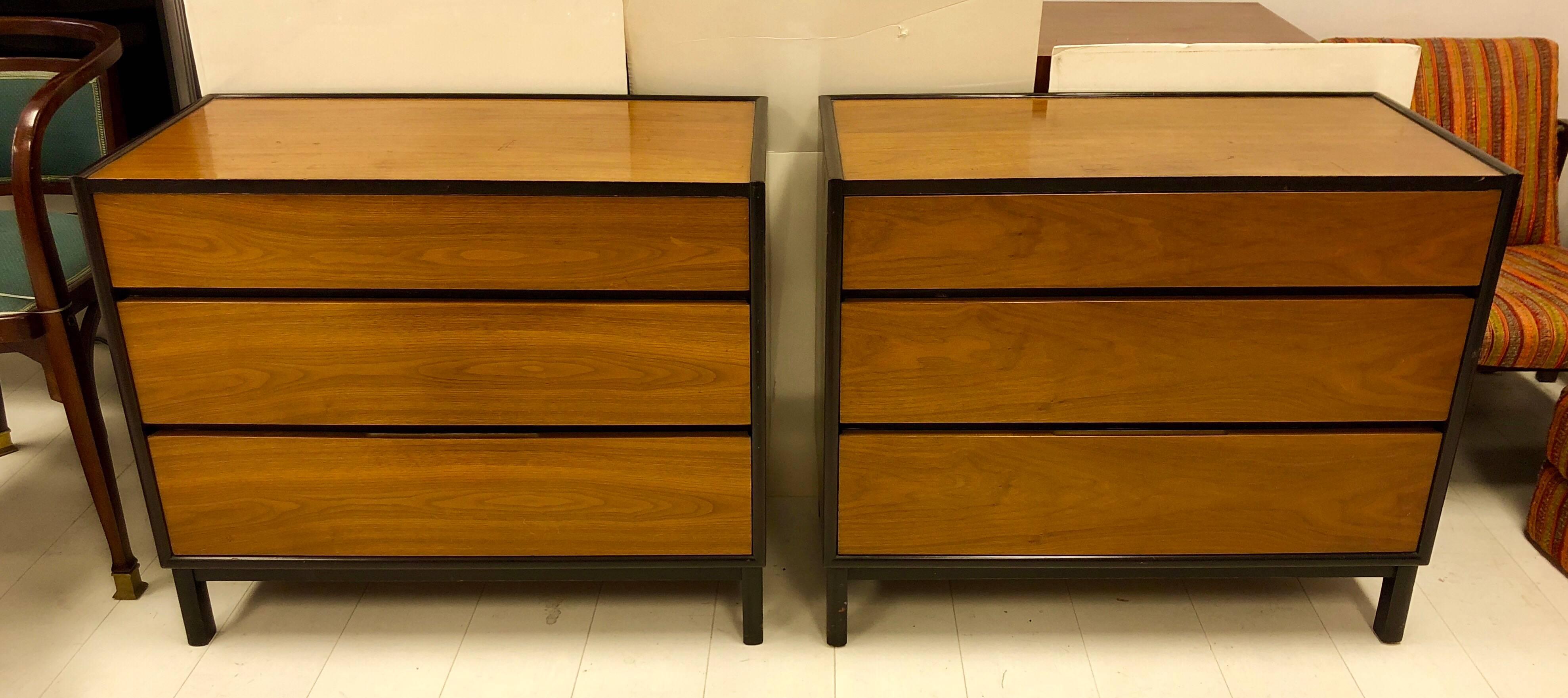 Mid-20th Century Pair of Edward Wormley Designed Commodes for Dunbar