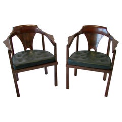 Pair of Edward Wormley Dunbar Horseshoe dining chairs model 935