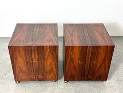 Pair of Edward Wormley Dunbar Rosewood Cube Side Tables 1950s