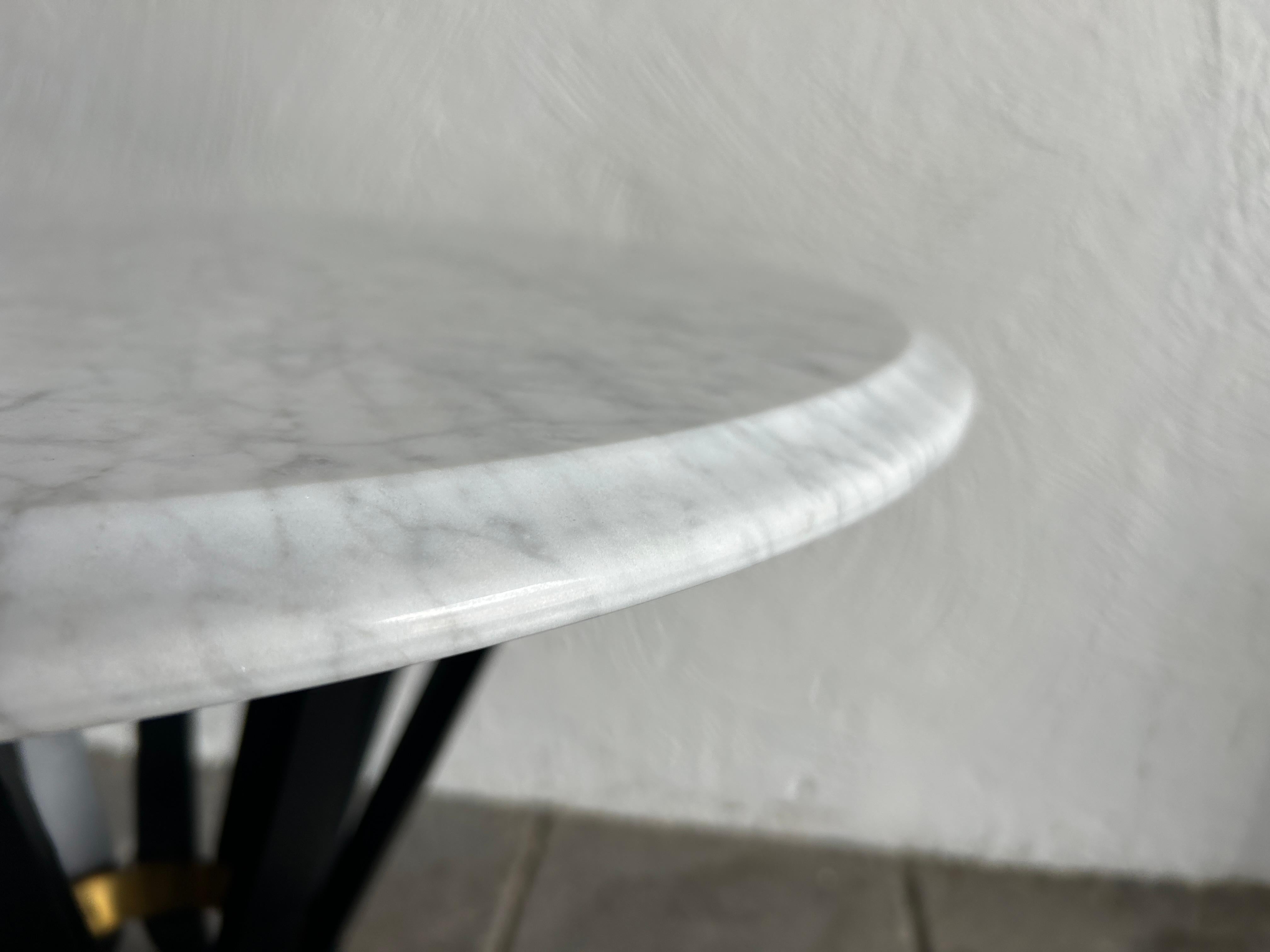 Pair of Edward Wormley Dunbar Sheaf of Wheat End Tables black Carrara In Good Condition In BROOKLYN, NY