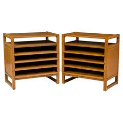 Pair of Edward Wormley for Drexel American Mid-Century Blond Wood Magazine Table