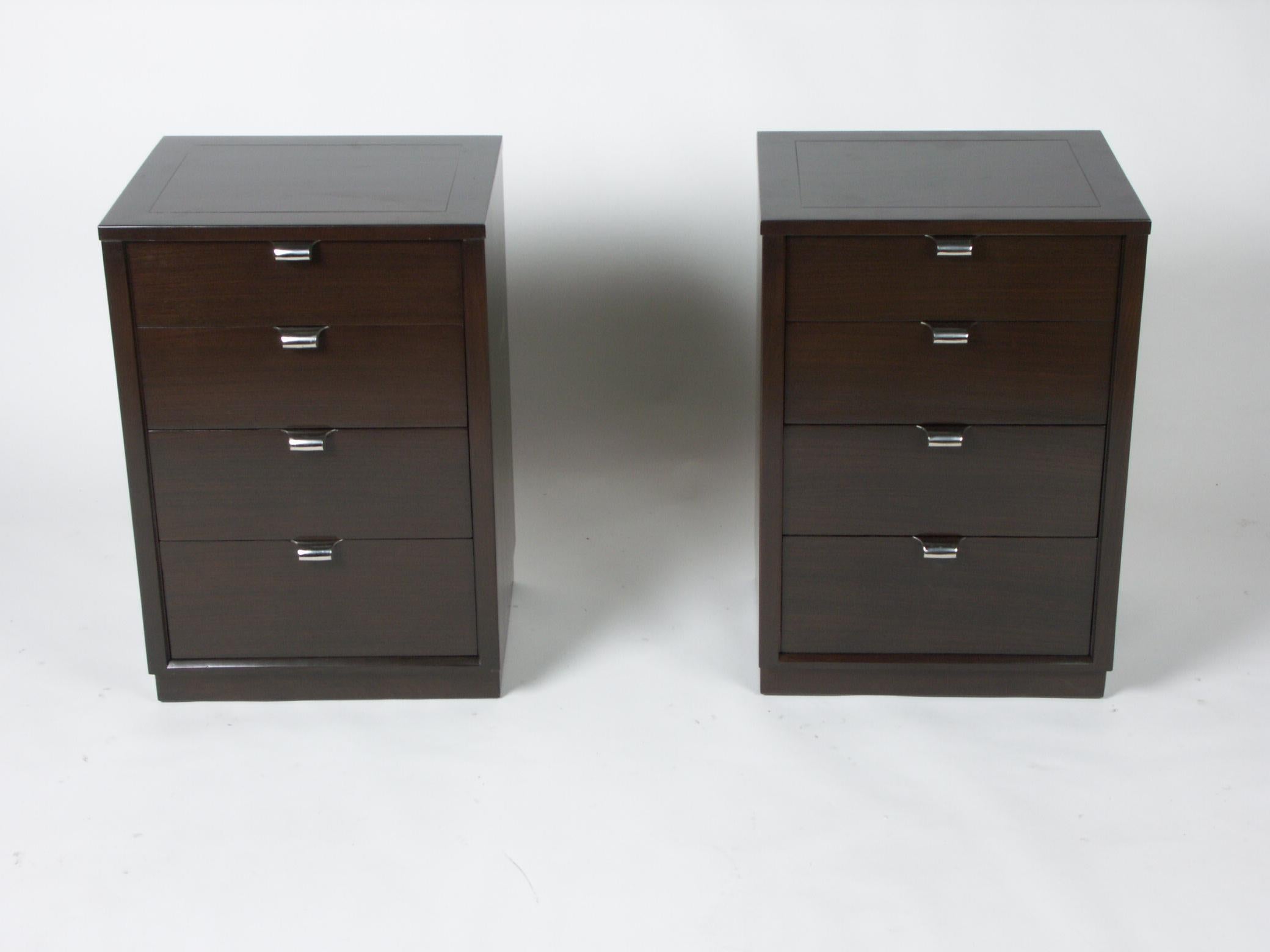 Mid-Century Modern Pair of Edward Wormley for Drexel Precedent Nightstands or Small Chests