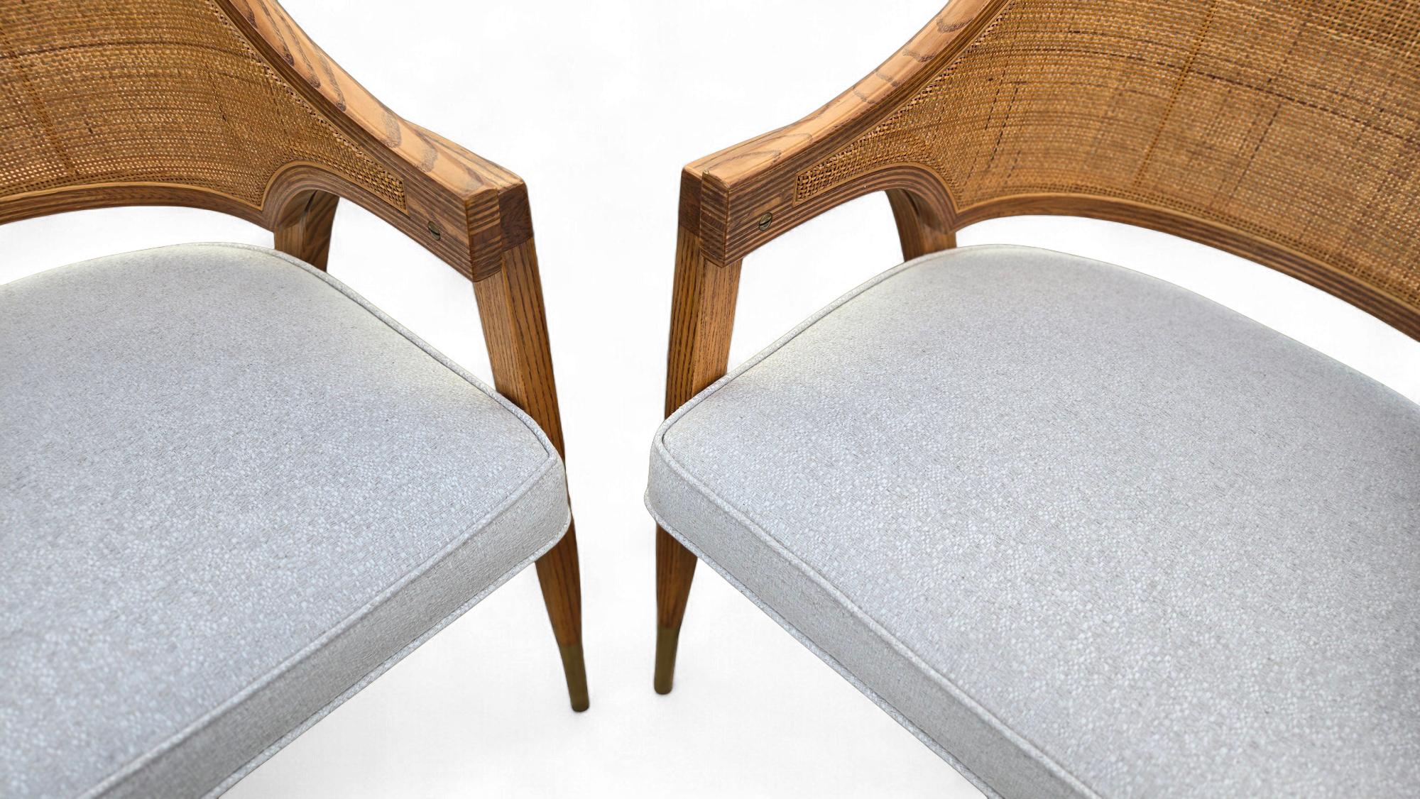 Ein Paar Kapitänsstühle von Edward Wormley für Dunbar (Polster) im Angebot