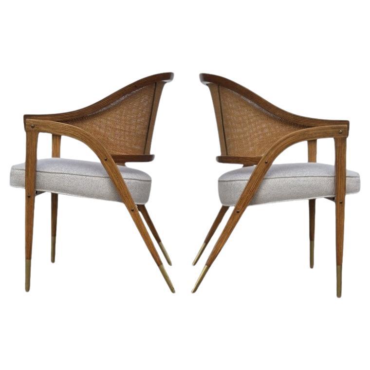 Coppia di sedie da capitano di Edward Wormley per Dunbar