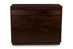 Paire de commodes / commodes à persiennes en bois foncé Edward Wormley pour Dunbar