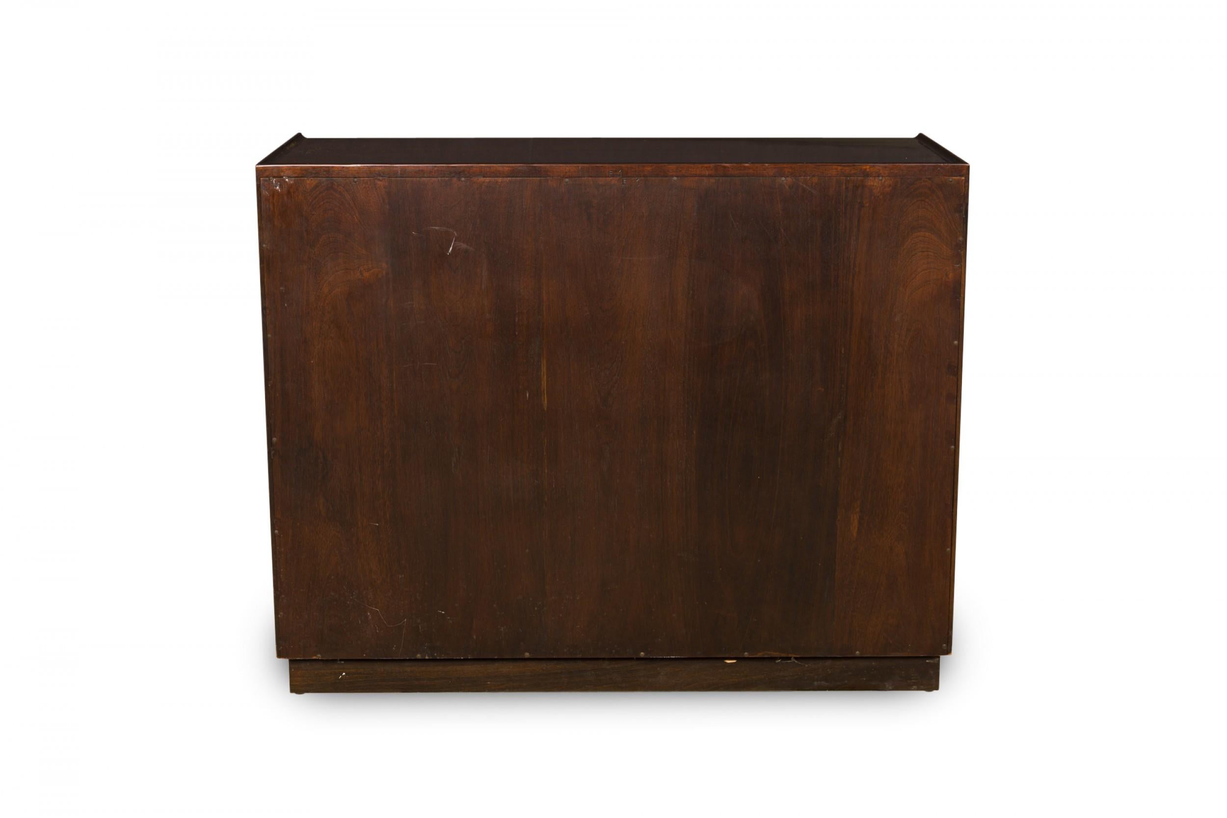 20th Century Pair of Edward Wormley for Dunbar Dark Wood Louver Front Commodes / Chests For Sale