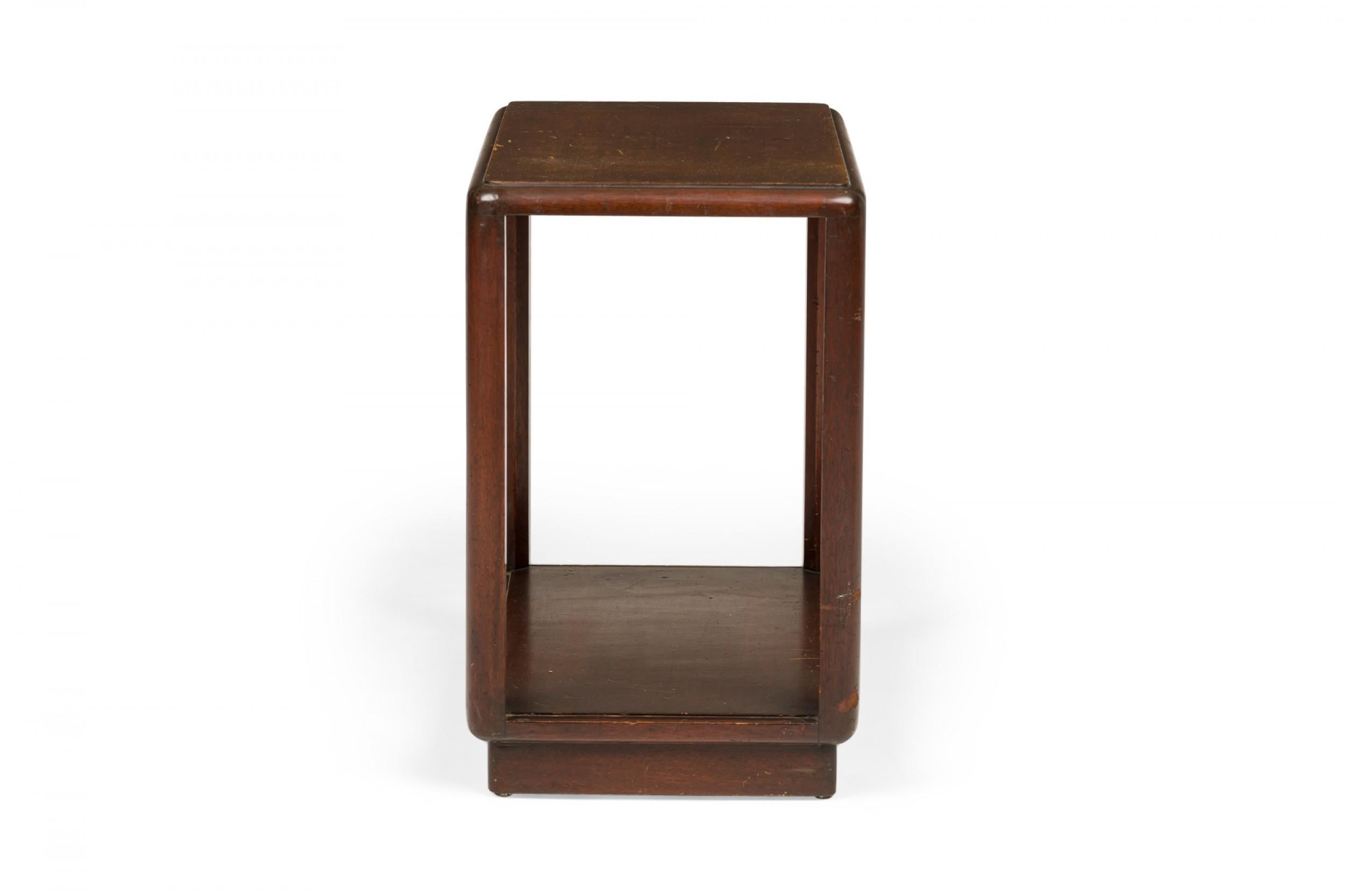 American Pair of Edward Wormley for Dunbar Dark Wooden Open Frame End / Side Tables For Sale