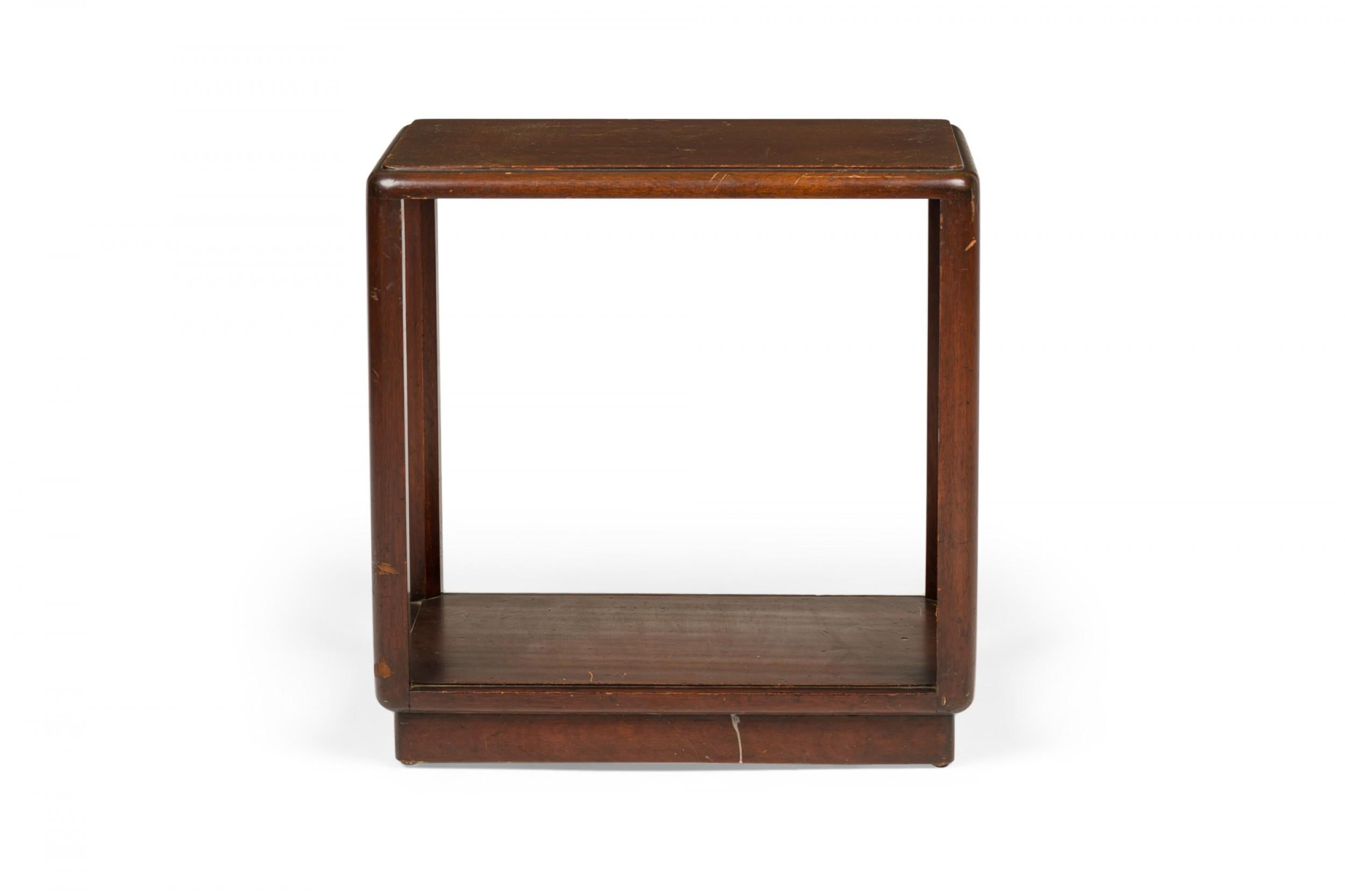20th Century Pair of Edward Wormley for Dunbar Dark Wooden Open Frame End / Side Tables For Sale