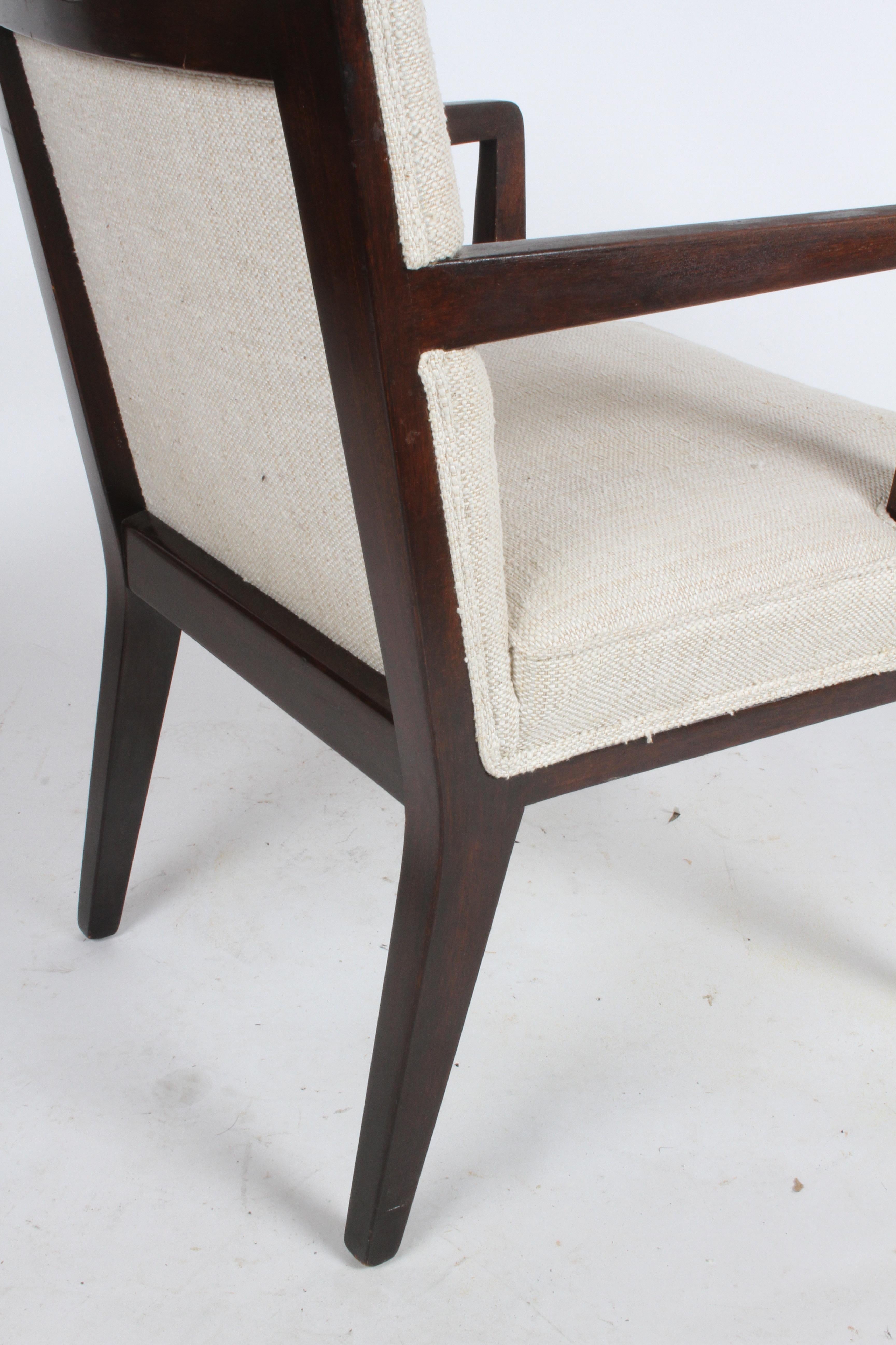 Pair of Edward Wormley for Dunbar Dining Chairs with Brass Handles  For Sale 5