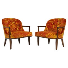 Ein Paar Edward Wormley für Dunbar Janus Chair in Jack Lenor Larsen