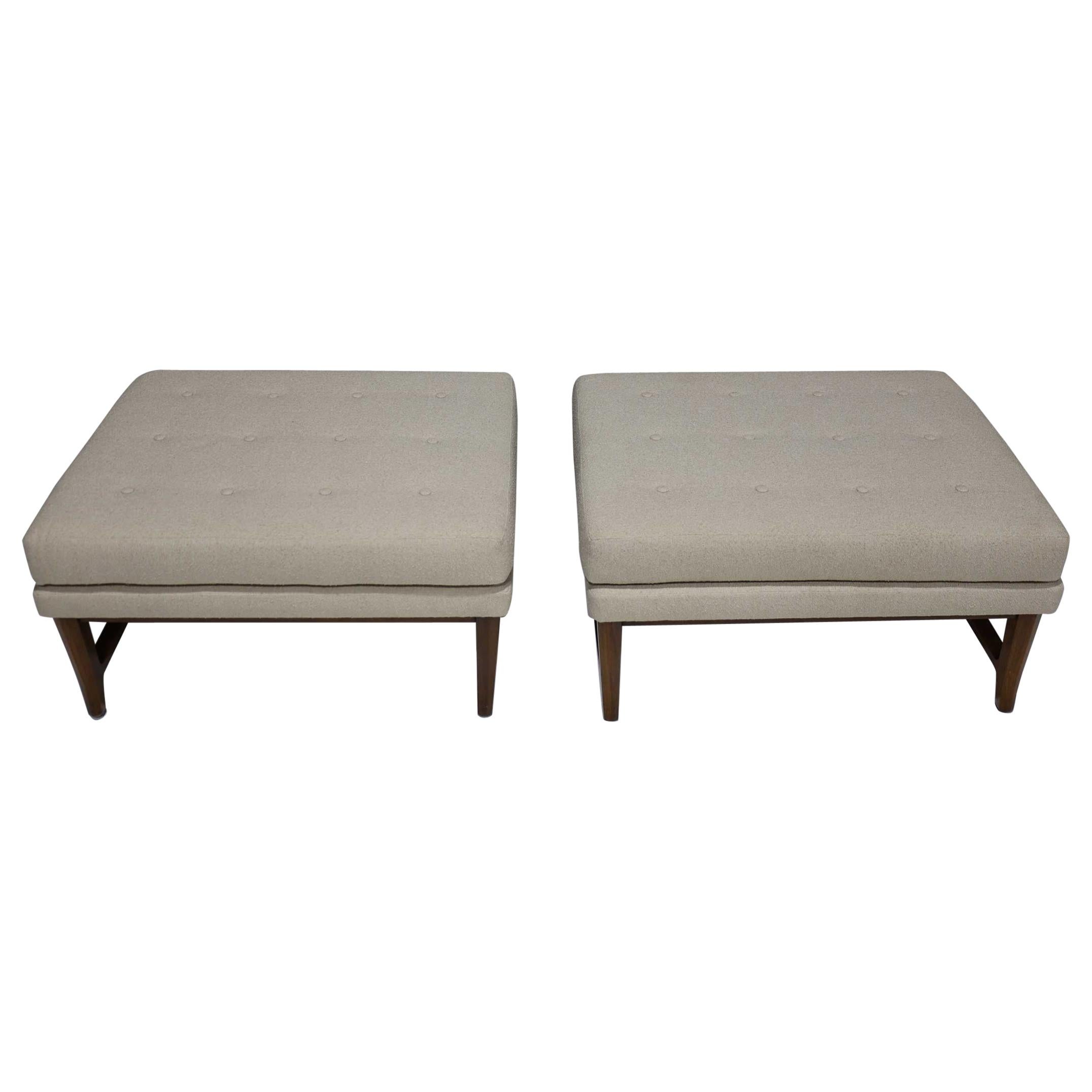 Pair of Edward Wormley for Dunbar Janus Collection Ottomans